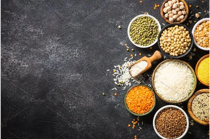 A colorful mix of grains and pulses, showcasing the purity and richness offered by Organic Spices Suppliers in Kerala.